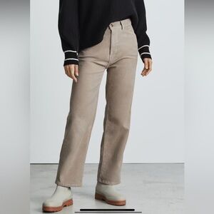 Everlane Moleskin Way-High Pants, Size 2, Like New, Color Burnt Sugar.